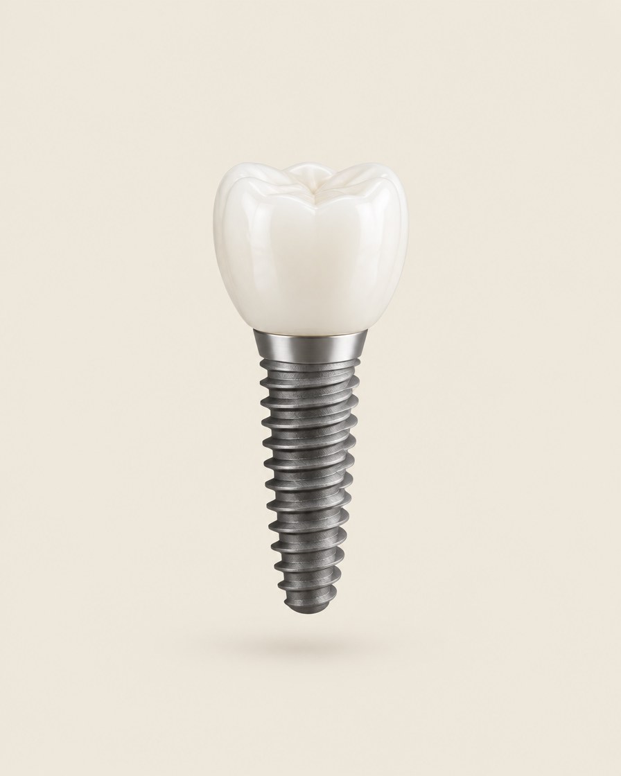 Implante dental con corona de cerámica